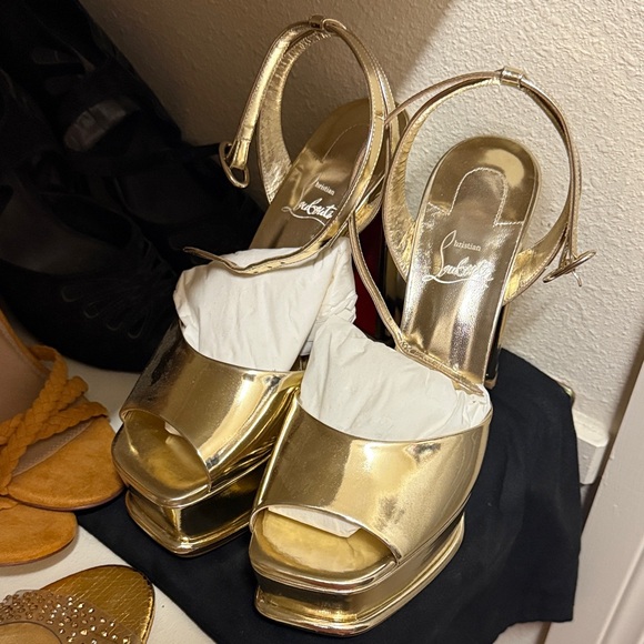 Christian Louboutin Shoes - Gold Platform Heels